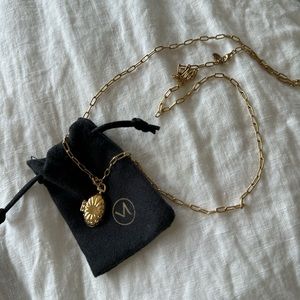 Mejuri gold vermeil locket necklace “make it happen”